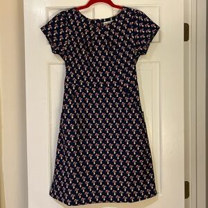 Navy Blue Floral Mini Dress